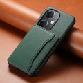 For OPPO K11 Calf Texture Card Bag Design Full Coverage Phone Case(Green)