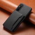 For Sony Xperia 1 V Calf Texture Card Bag Design Full Coverage Phone Case(Black)