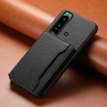 For Sony Xperia 5 III Calf Texture Card Bag Design Full Coverage Phone Case(Black)