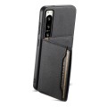 For Sony Xperia 5 IV Calf Texture Card Bag Design Full Coverage Phone Case(Black)