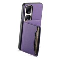 For Honor 90 Pro Calf Texture Card Bag Design Full Coverage Phone Case(Purple)