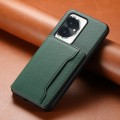For Honor 100 Calf Texture Card Bag Design Full Coverage Phone Case(Green)