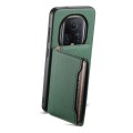 For Honor Magic5 Ultimate Calf Texture Card Bag Design Full Coverage Phone Case(Green)