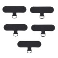 5pcs Universal Phone Lanyard Strap Patch Gasket(Black)