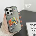 For iPhone 12 Pro Max Electroplated Lens Illustration Phone Case(Grey)