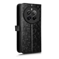 For Realme 12+ Honeycomb Dot Texture Leather Phone Case(Black)