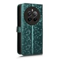 For Realme 12+ Honeycomb Dot Texture Leather Phone Case(Green)