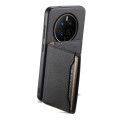 For Huawei Mate 50 Calf Texture Card Bag Design Full Coverage Phone Case(Black)