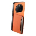 For Huawei Mate 50 Pro Calf Texture Card Bag Design Full Coverage Phone Case(Orange)