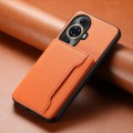 For Huawei nova 11 Pro Calf Texture Card Bag Design Full Coverage Phone Case(Orange)