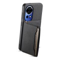For Huawei nova 12 Calf Texture Card Bag Design Full Coverage Phone Case(Black)