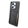 For Xiaomi Redmi 12 Calf Texture Card Bag Design Full Coverage Phone Case(Black)
