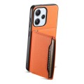 For Xiaomi Redmi 12 Calf Texture Card Bag Design Full Coverage Phone Case(Orange)