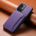 For Xiaomi Redmi Note 12 4G Global Calf Texture Card Bag Design Full Coverage Phone Case(Purple)