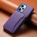 For Xiaomi Redmi Note 12 Pro 4G Calf Texture Card Bag Design Full Coverage Phone Case(Purple)