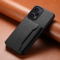 For Xiaomi Redmi Note 12 Turbo Calf Texture Card Bag Design Full Coverage Phone Case(Black)