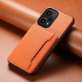 For Xiaomi Redmi Note 12 Turbo Calf Texture Card Bag Design Full Coverage Phone Case(Orange)