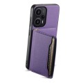 For Xiaomi Redmi Note 12 Turbo Calf Texture Card Bag Design Full Coverage Phone Case(Purple)