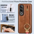 For OnePlus Ace 3V Wristband Leather Back Phone Case(Brown)