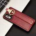 For Realme C67 4G Wristband Leather Back Phone Case(Red)