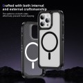 For iPhone 15 Pro Max Guard Magsafe Magnetic Ring Matte Phone Case(Black+Transparent)