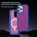 For iPhone 15 Pro Guard Magsafe Magnetic Ring Matte Phone Case(Blue+Rose Red)