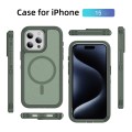 For iPhone 15 Guard Magsafe Magnetic Ring Matte Phone Case(Green)