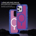 For iPhone 15 Guard Magsafe Magnetic Ring Matte Phone Case(Blue+Rose Red)