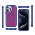 For iPhone 14 / 13 Guard Magsafe Magnetic Ring Matte Phone Case(Blue+Rose Red)