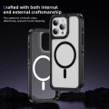 For iPhone 14 Pro Max Guard Magsafe Magnetic Ring Matte Phone Case(Black+Transparent)