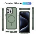 For iPhone 13 Pro Guard Magsafe Magnetic Ring Matte Phone Case(Green)