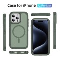 For iPhone 12 Pro Max Guard Magsafe Magnetic Ring Matte Phone Case(Green)