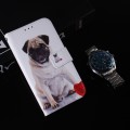 For Google Pixel 9 Pro Coloured Drawing Flip Leather Phone Case(Pug)