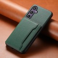 For Samsung Galaxy S24+ 5G Calf Texture Card Bag Design Full Coverage Phone Case(Green)