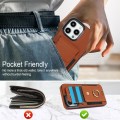 For iPhone 11 Elastic Card Bag Ring Holder Phone Case(Brown)