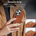 For iPhone 11 Pro Elastic Card Bag Ring Holder Phone Case(Brown)