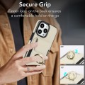For iPhone 12 Elastic Card Bag Ring Holder Phone Case(White)