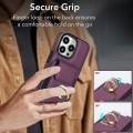 For iPhone 13 Elastic Card Bag Ring Holder Phone Case(Purple)