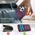 For iPhone 13 Elastic Card Bag Ring Holder Phone Case(Purple)