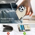 For iPhone 15 Elastic Card Bag Ring Holder Phone Case(White)