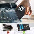 For iPhone 15 Pro Elastic Card Bag Ring Holder Phone Case(Black)