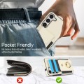 For Samsung Galaxy S23 5G Elastic Card Bag Ring Holder Phone Case(White)