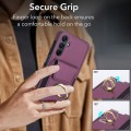 For Samsung Galaxy A15 Elastic Card Bag Ring Holder Phone Case(Purple)