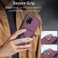 For Samsung Galaxy A42 Elastic Card Bag Ring Holder Phone Case(Purple)