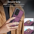 For Samsung Galaxy A53 Elastic Card Bag Ring Holder Phone Case(Purple)