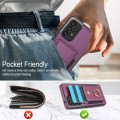 For Samsung Galaxy A53 Elastic Card Bag Ring Holder Phone Case(Purple)