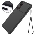 For ZTE Blade A34 Pure Color Liquid Silicone Shockproof Phone Case(Black)