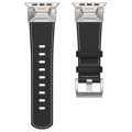 For Apple Watch Series 2 42mm Mecha Style Leather Watch Band(Black Napa)