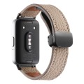 For Samsung Galaxy Fit 3 Litchi Texture Magnetic Black Buckle Leather Watch Band(Coffee)