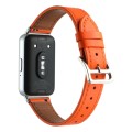 For Samsung Galaxy Fit 3 Sewing Thread Genuine Leather Watch Band(Orange)